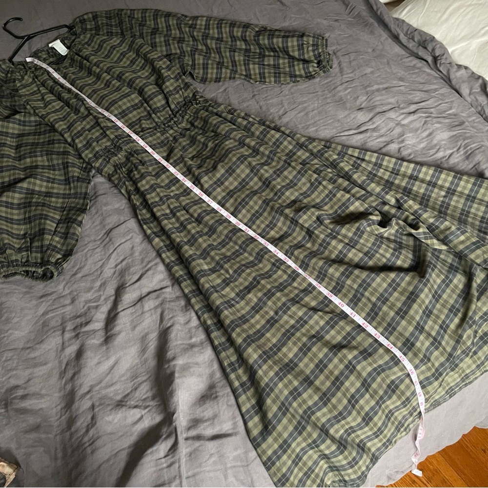Open Back Checkered Midi Dress